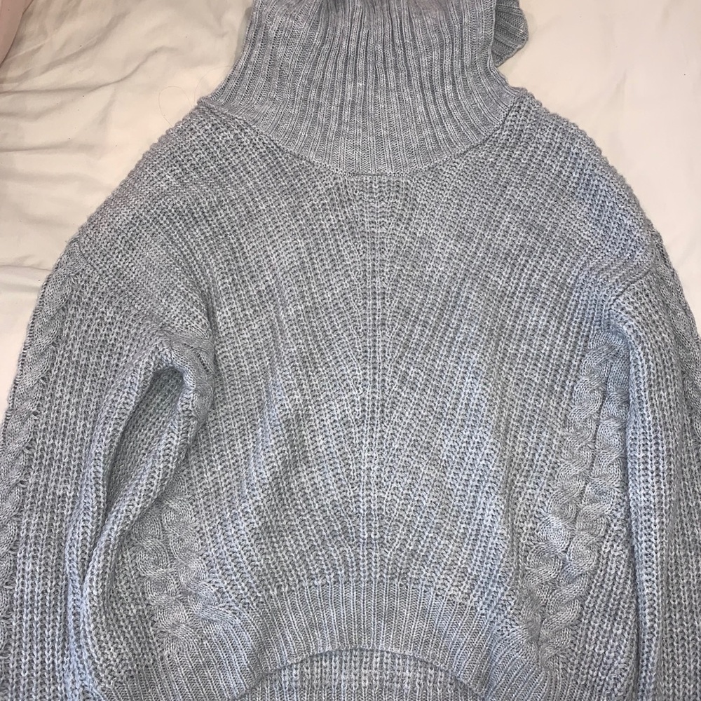 Cropped high neck sweater